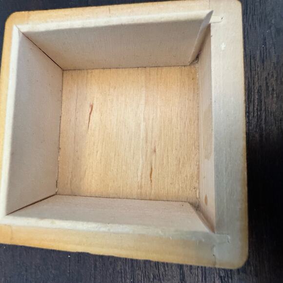 Russian Wooden Trinket Box Wood Burned Painted Soviet Union Stickers on Bottom - Picture 11 of 15